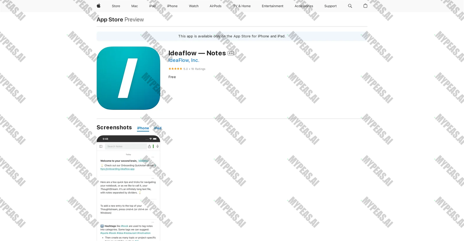 Ideaflow  Notes screenshot