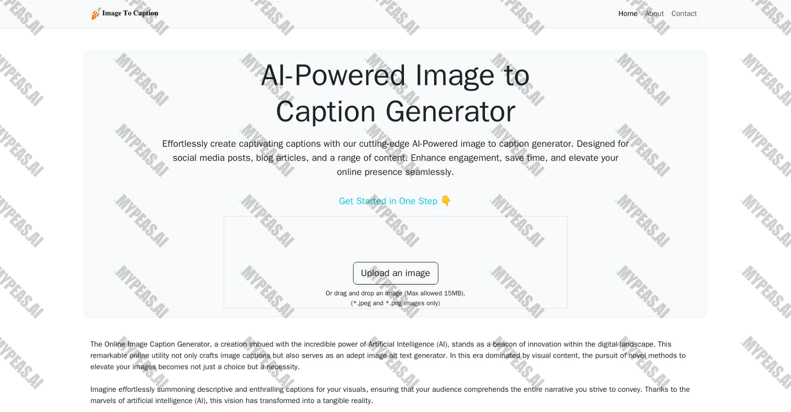 Image to caption screenshot