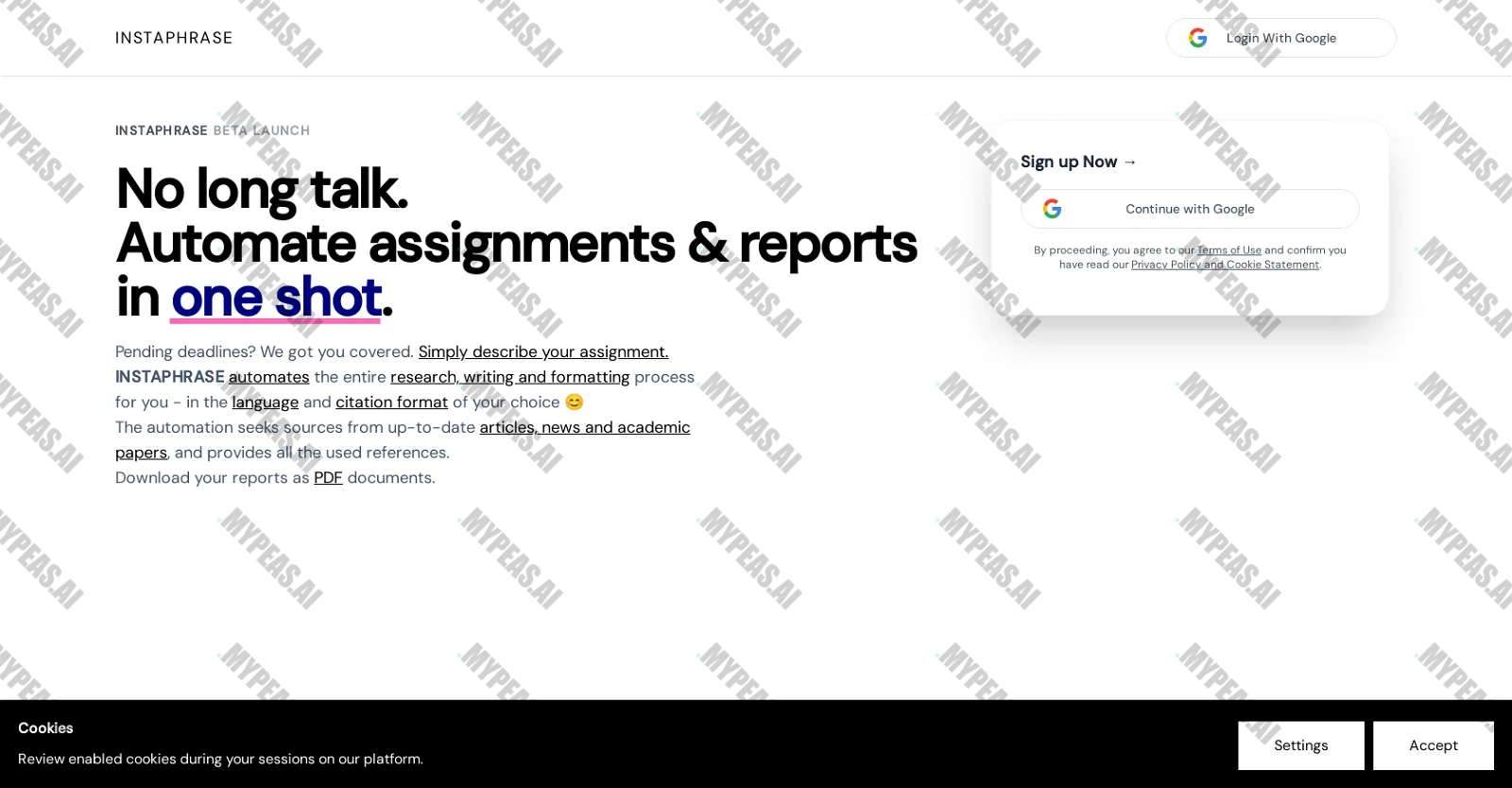 Instaphrase screenshot