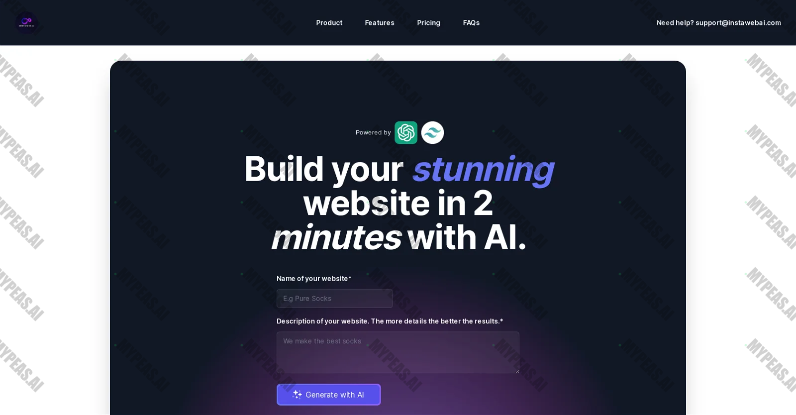 InstaWebAI screenshot