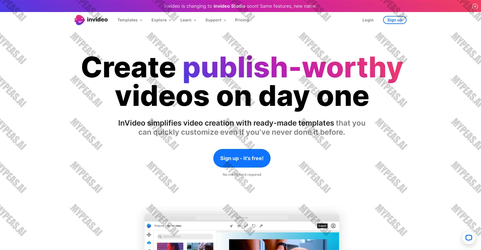 InVideo screenshot