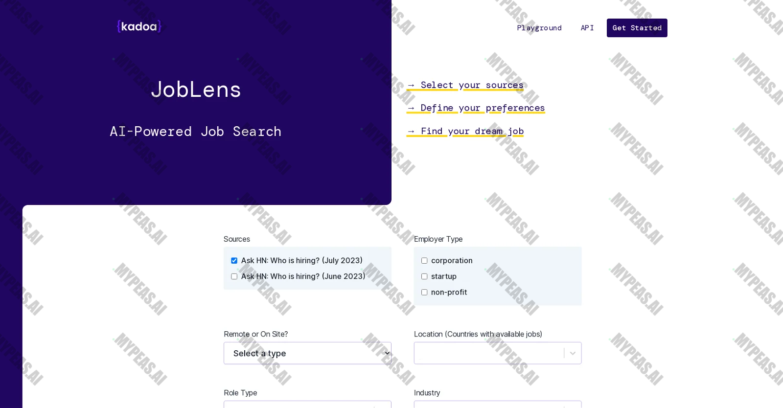 Joblens screenshot