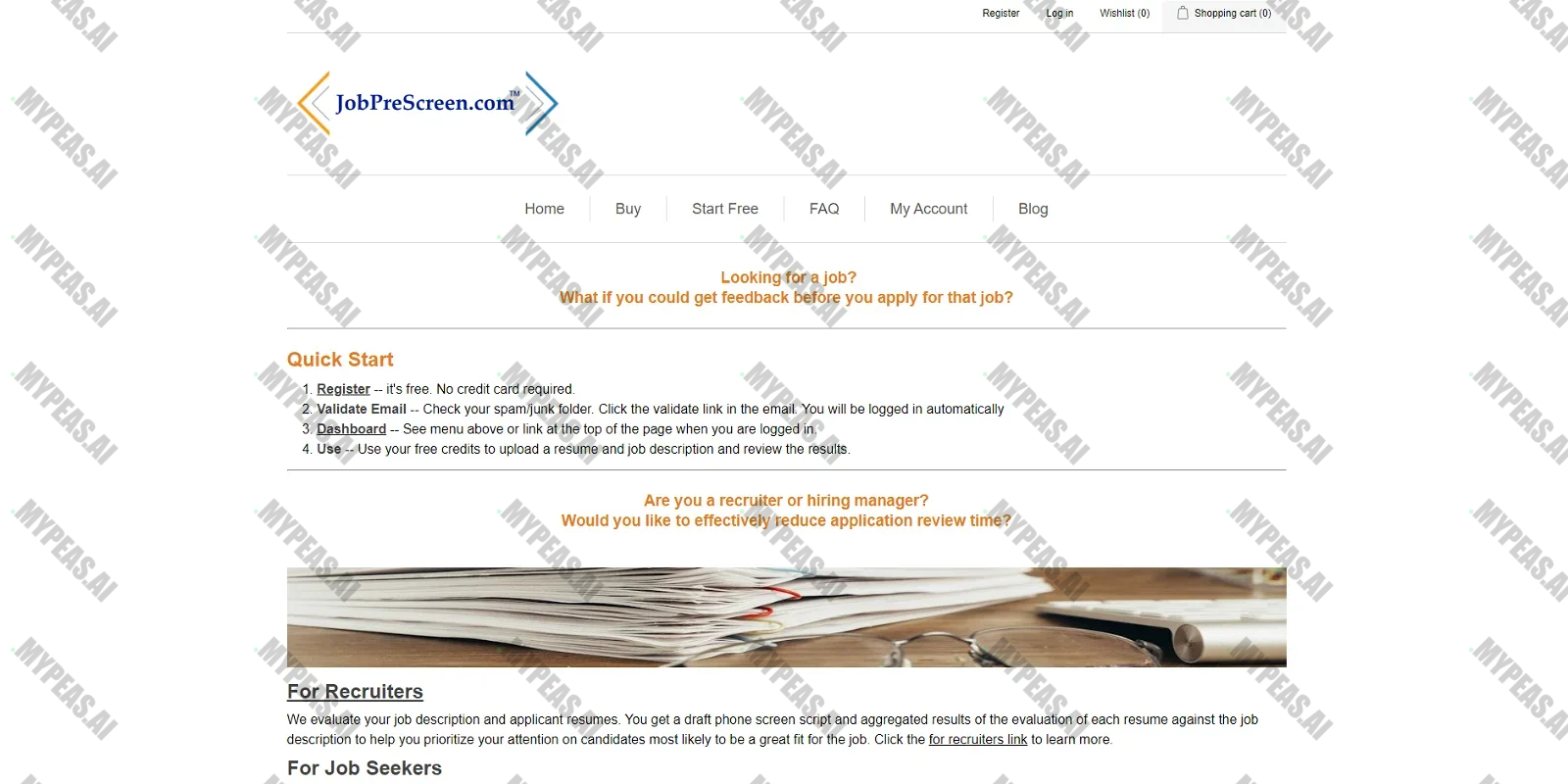 JobPreScreen screenshot