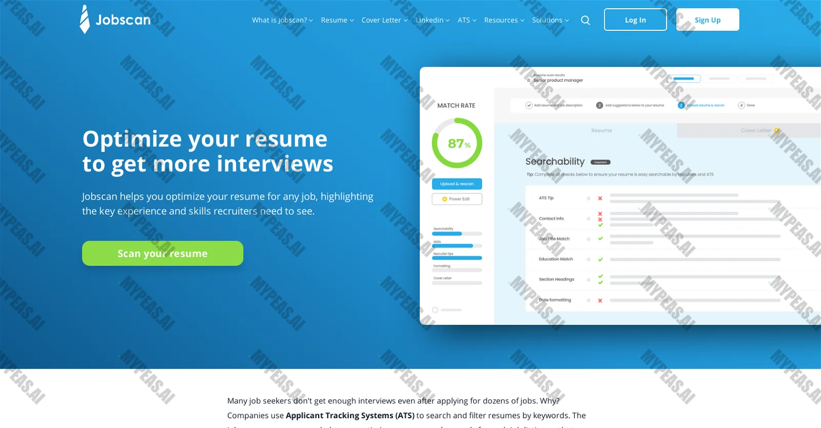 Jobscan screenshot