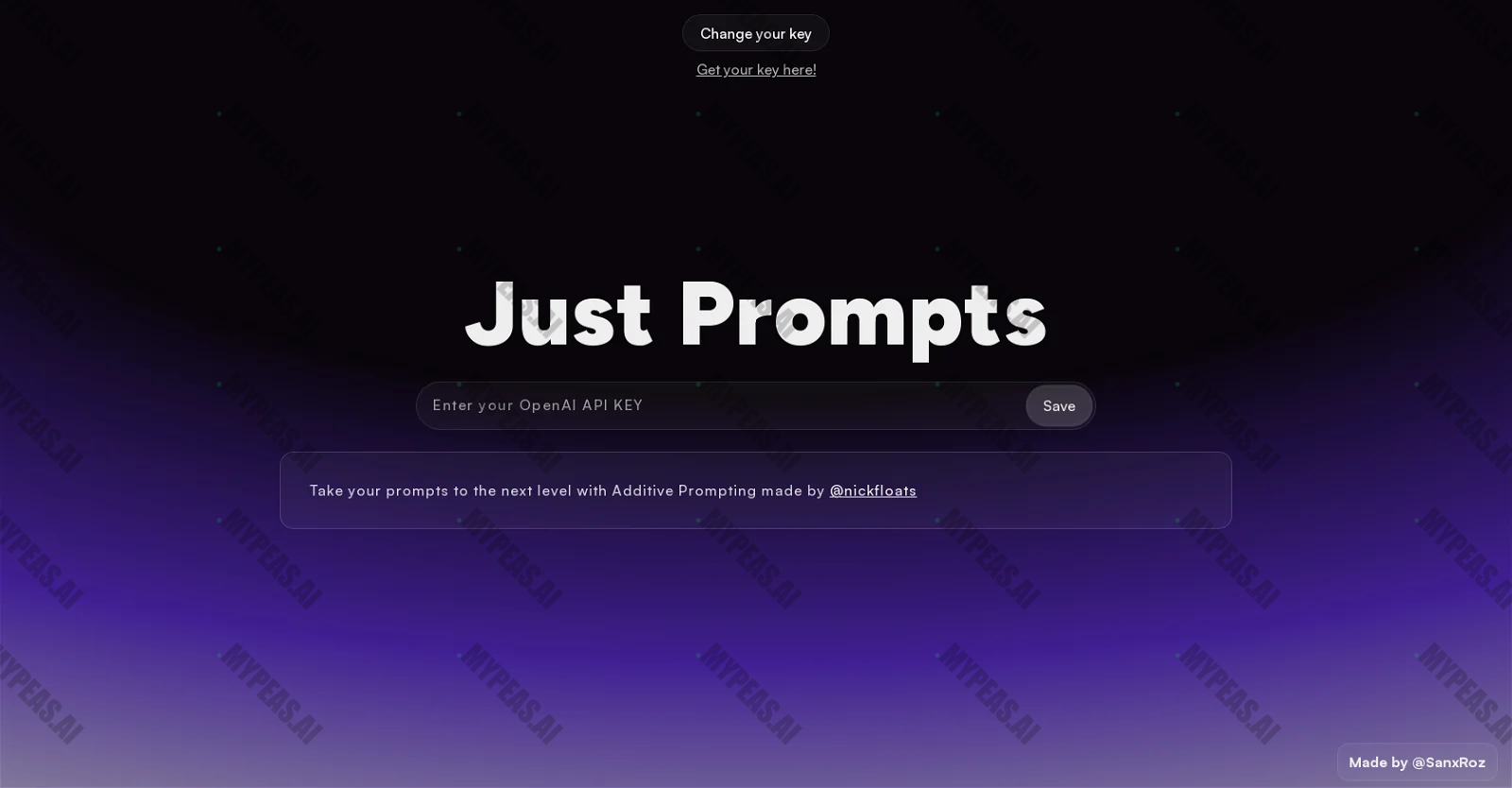 Just Prompts screenshot