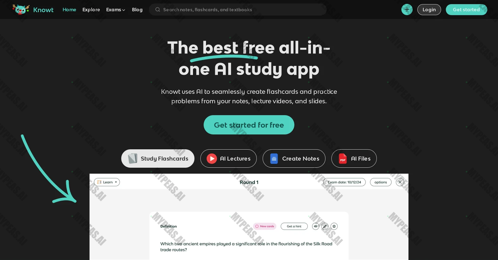 Knowt screenshot