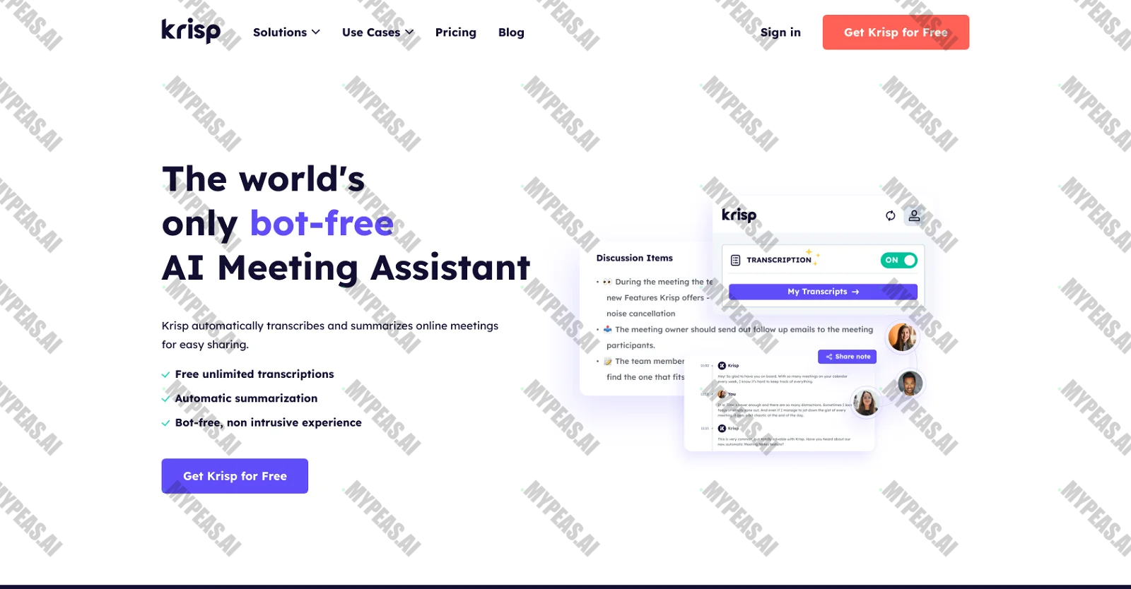 Krisp AI Meeting Assistant screenshot