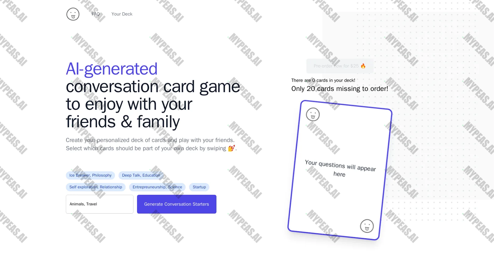 Langame card game screenshot