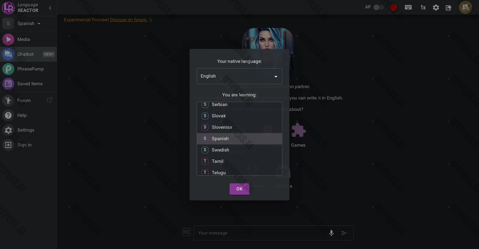 Language Reactor screenshot