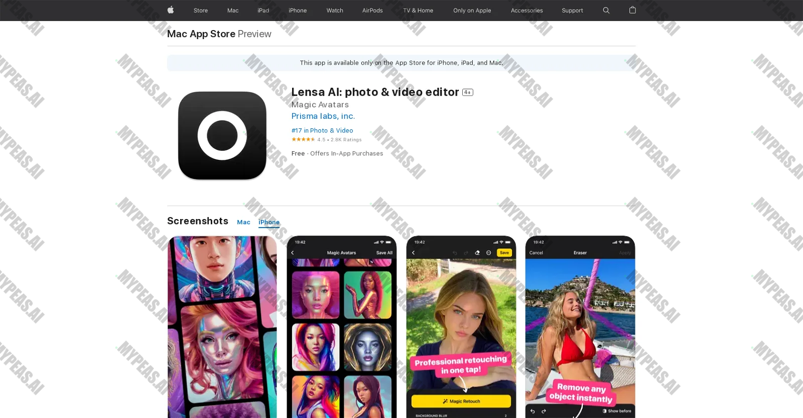 Lensa AI screenshot