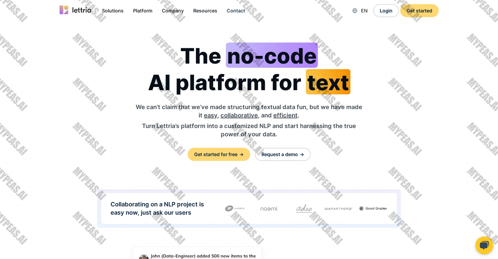 Lettria screenshot