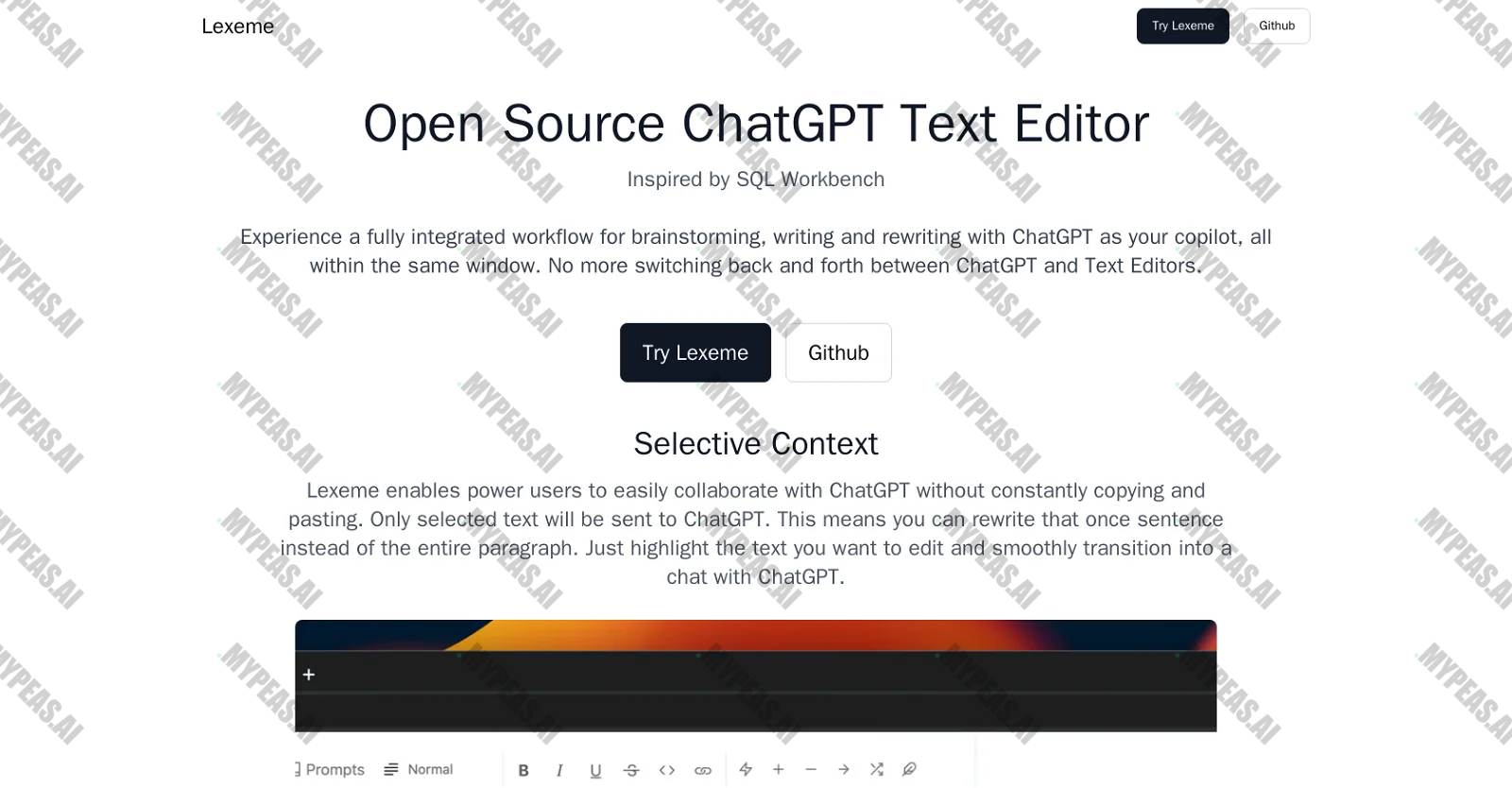 Lexeme screenshot