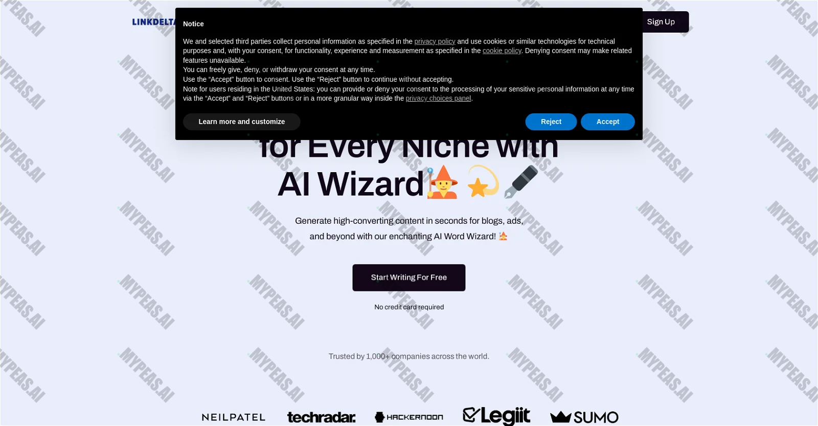 Linkdelta screenshot