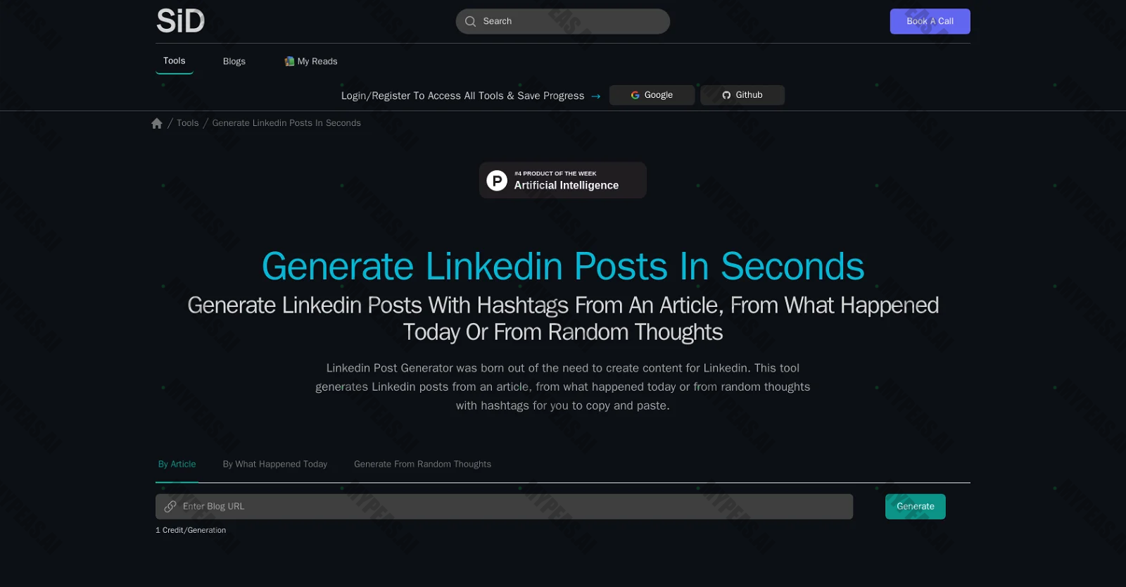 Linkedin Posts Generator screenshot