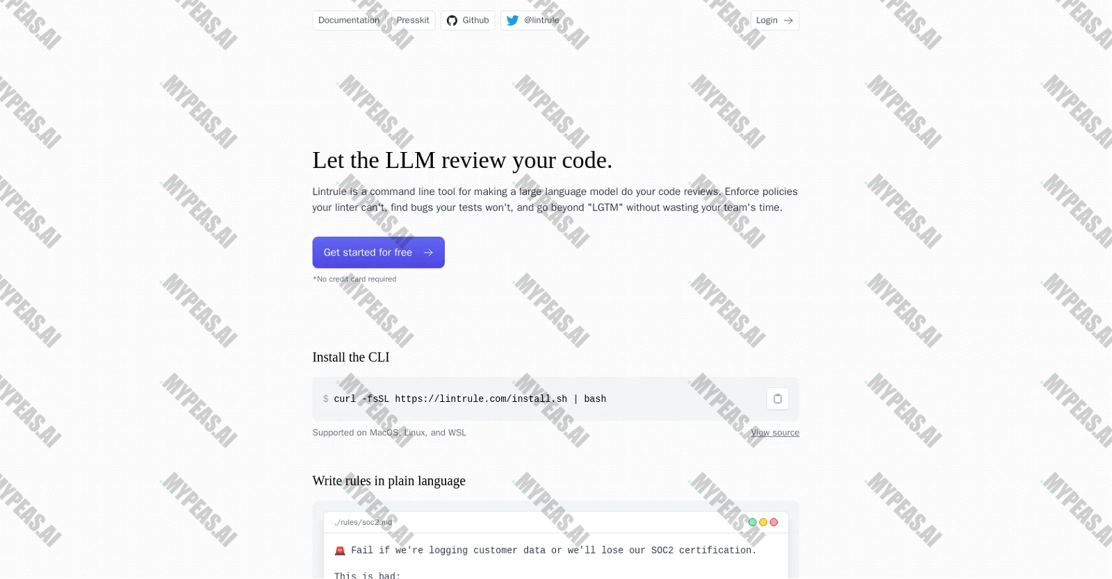 Lintrule screenshot