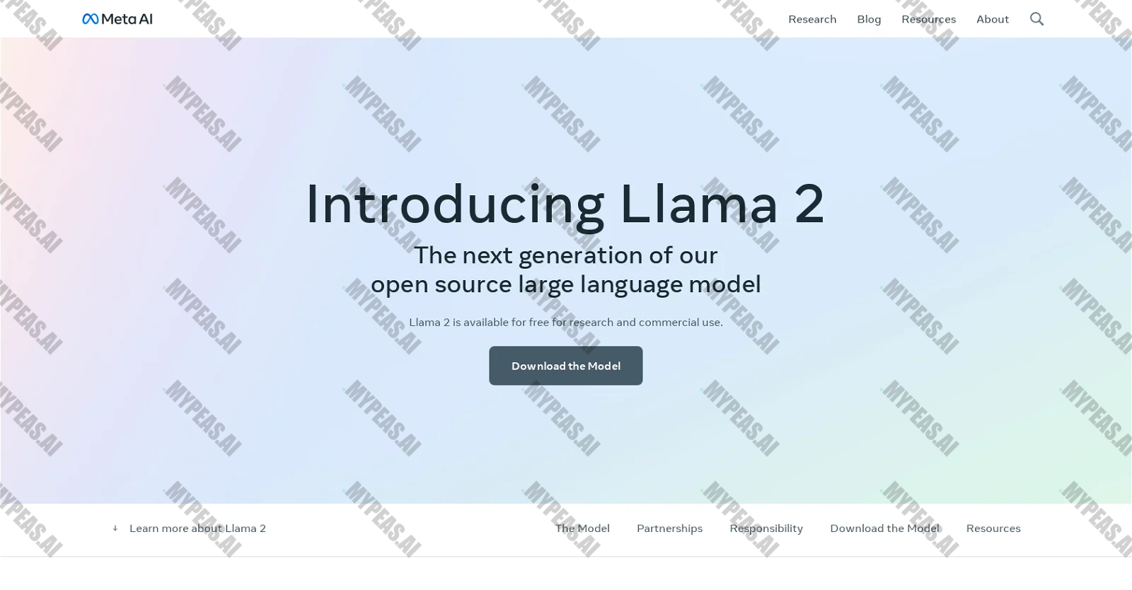 Llama2 by Meta screenshot