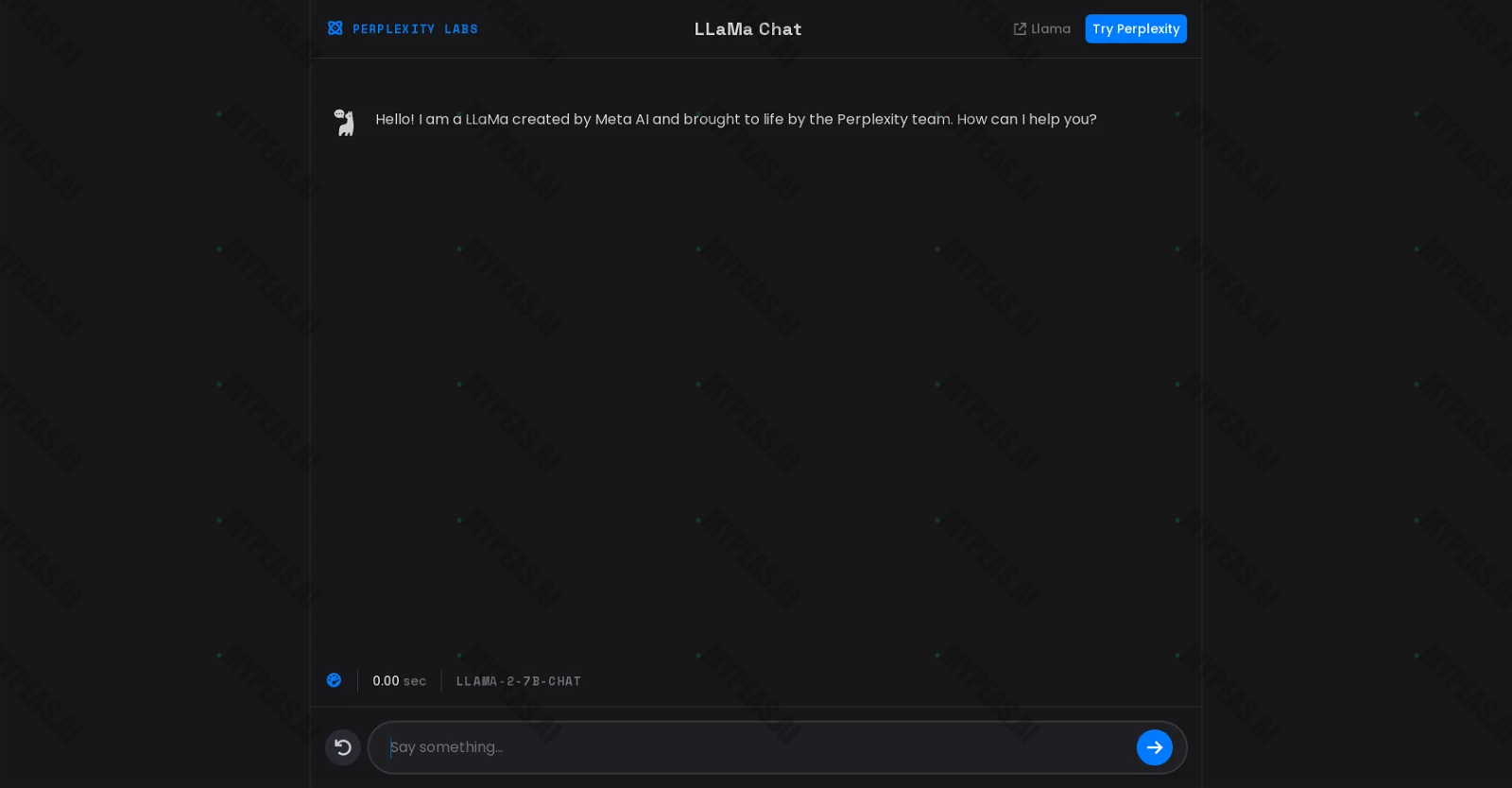 LLaMa2 Perplexity screenshot