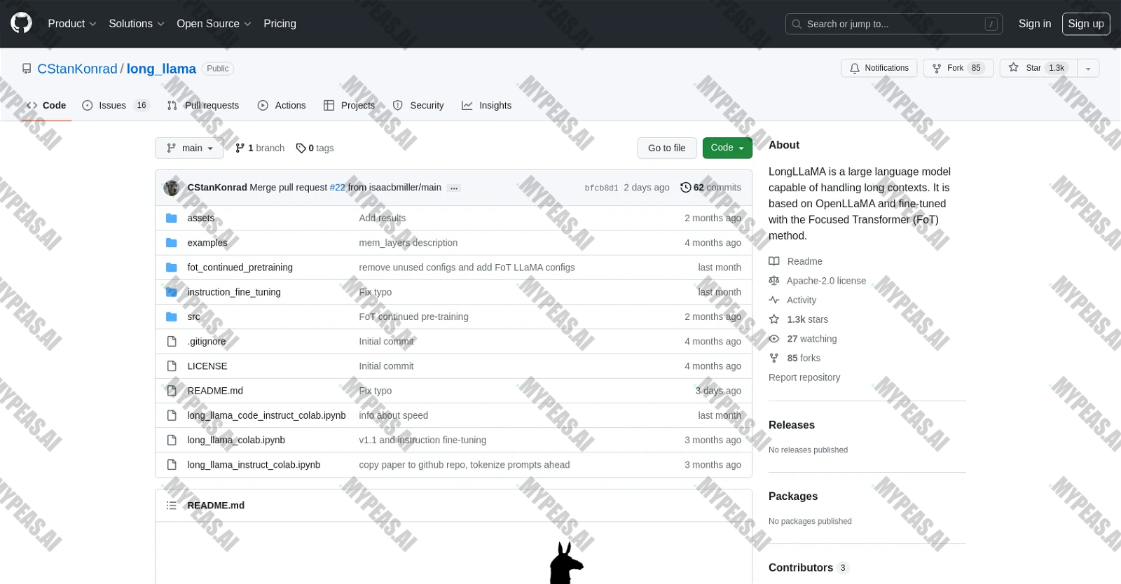 LongLLaMa screenshot