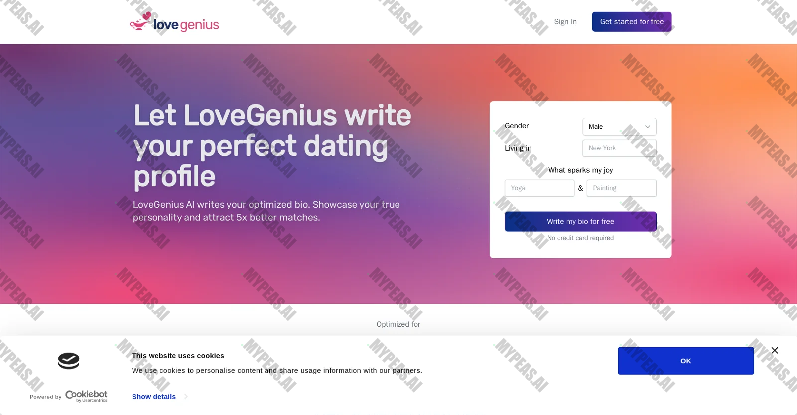 Lovegenius screenshot