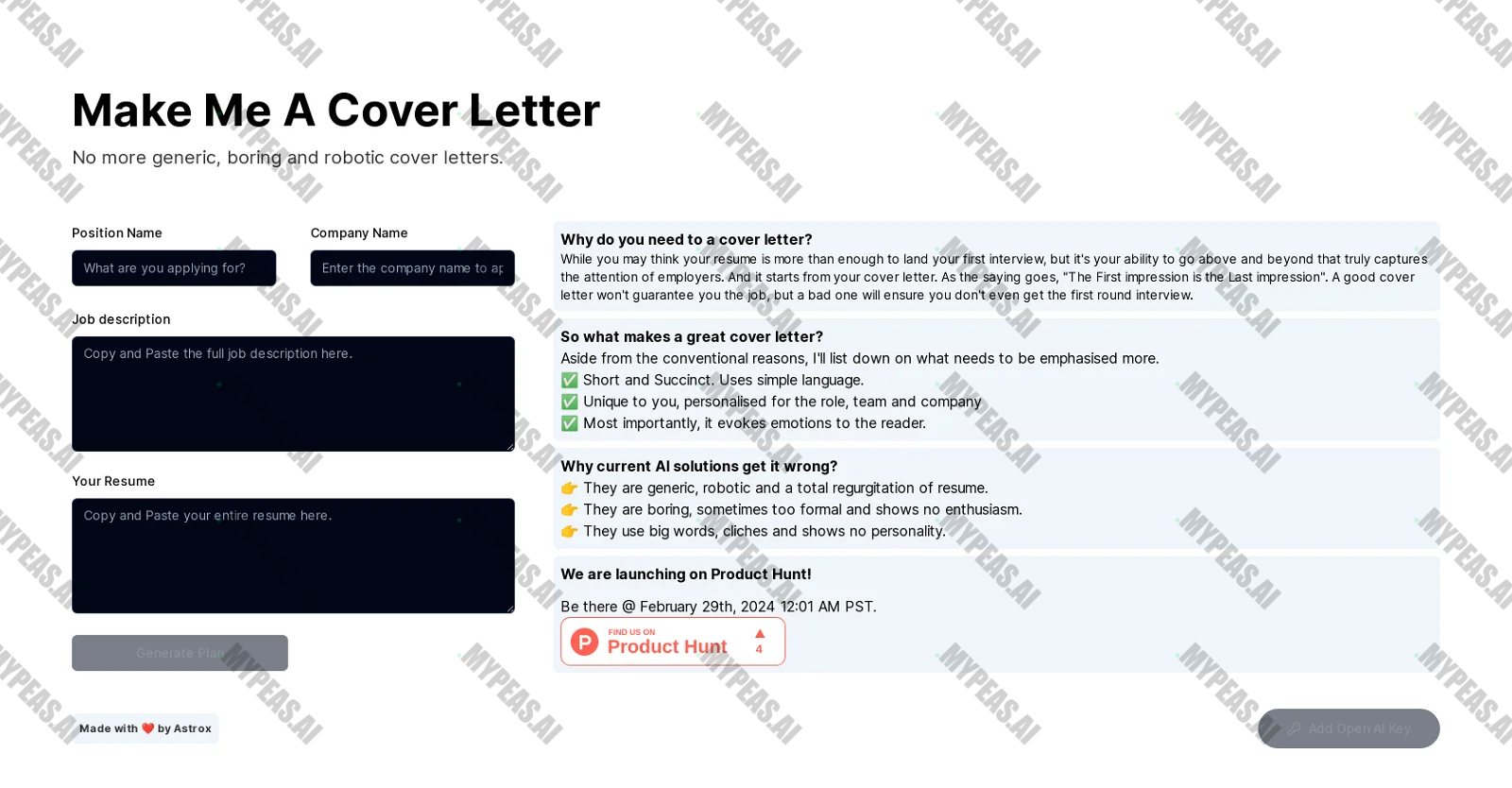 Make Me A Cover Letter screenshot