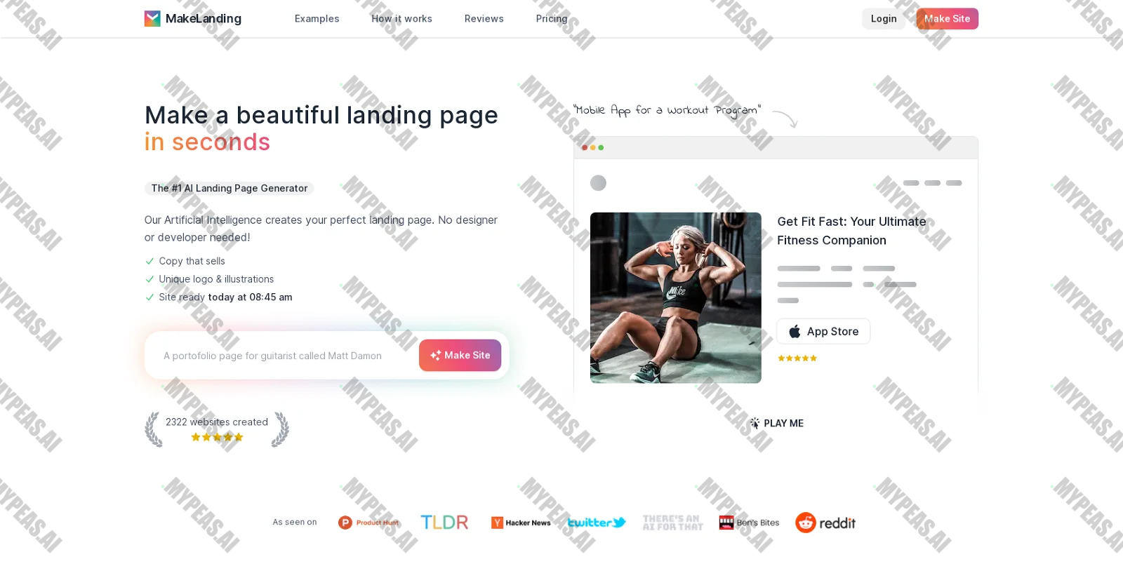 MakeLanding screenshot