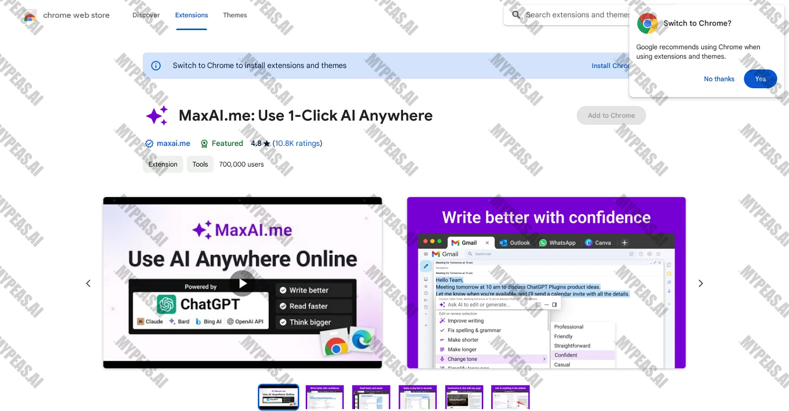 MaxAI.me screenshot