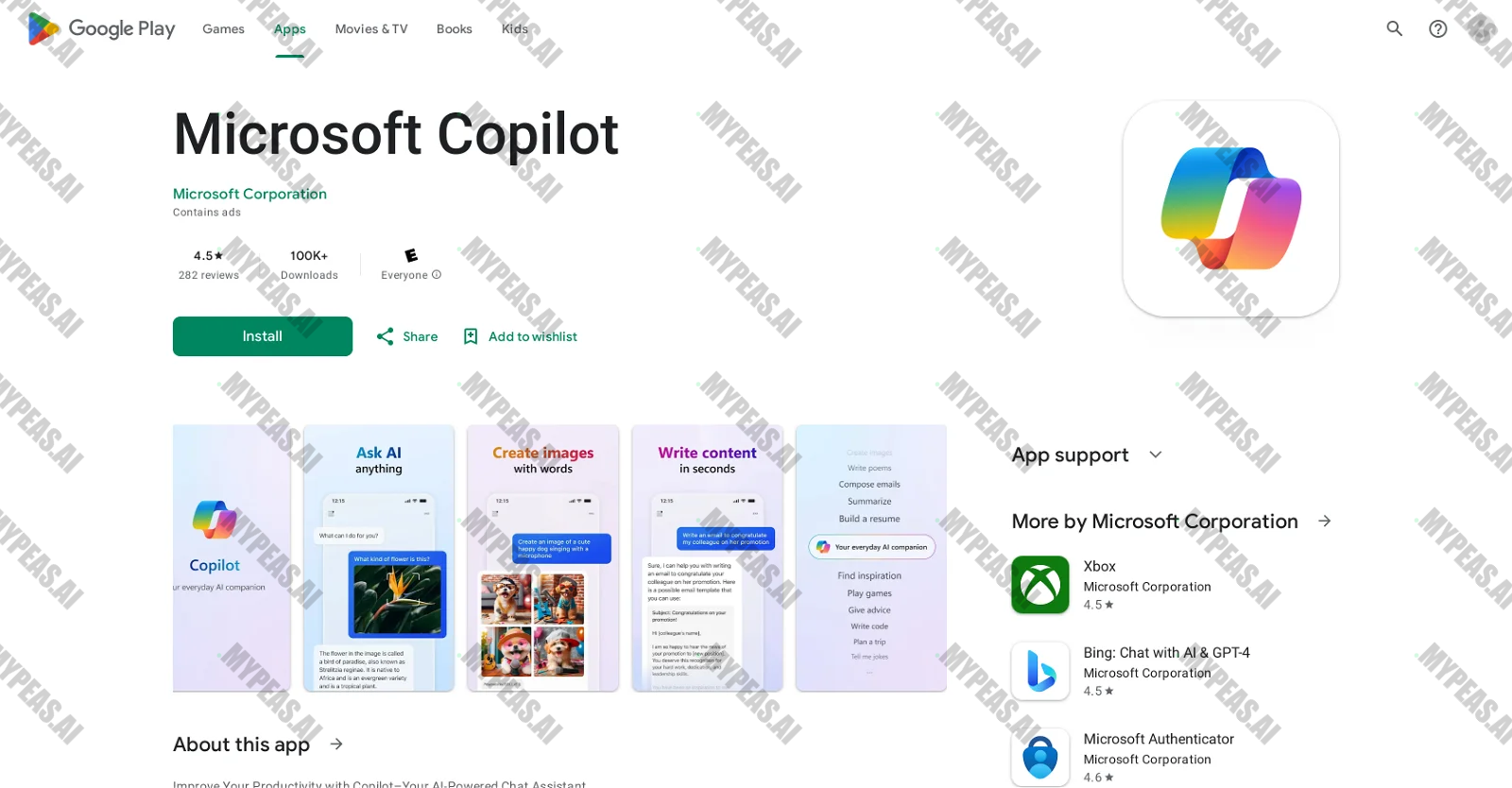 Microsoft Copilot for Android screenshot