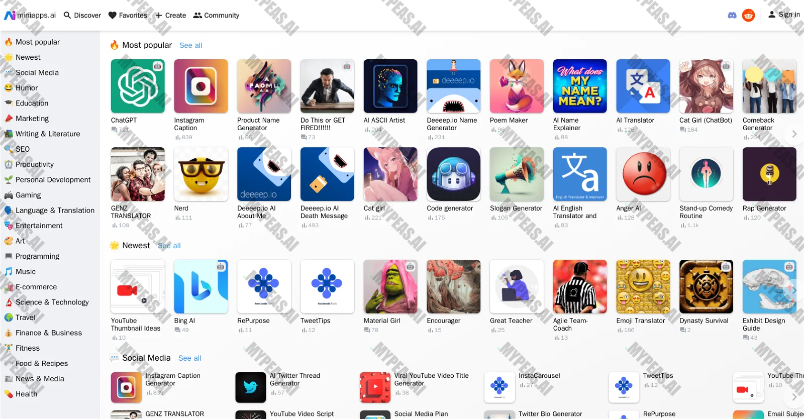 Miniapps screenshot
