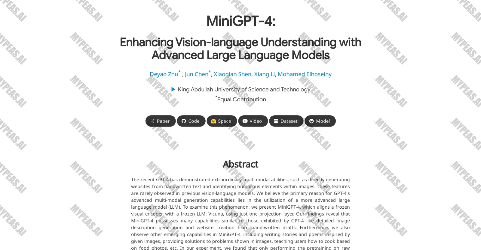 MiniGPT-4 screenshot