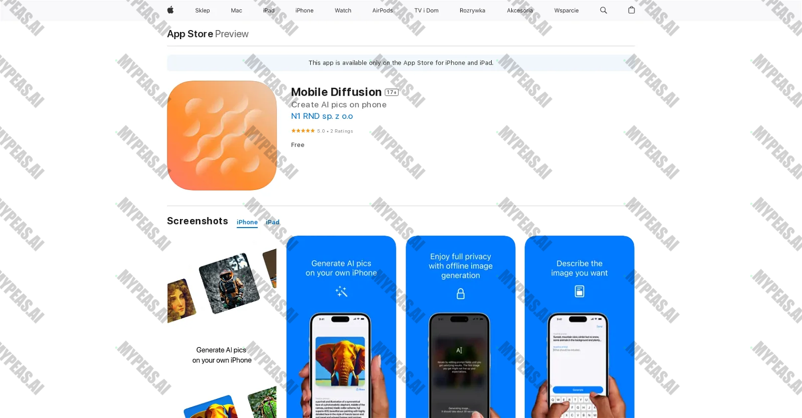 Mobile Diffusion screenshot
