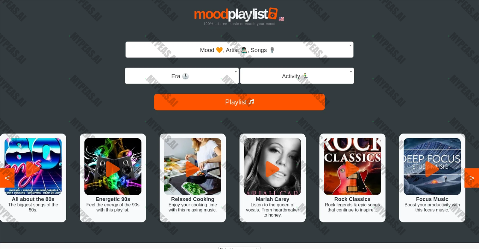 Moodplaylist screenshot