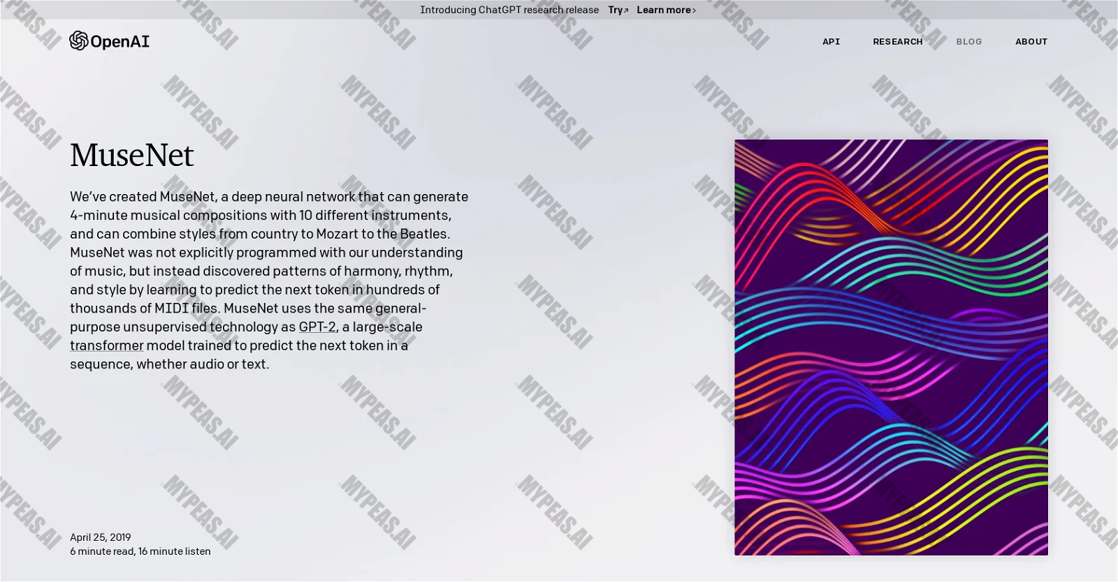 Musenet screenshot