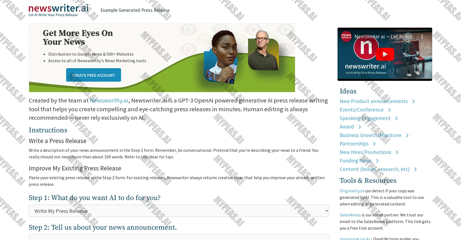 Newswriter screenshot