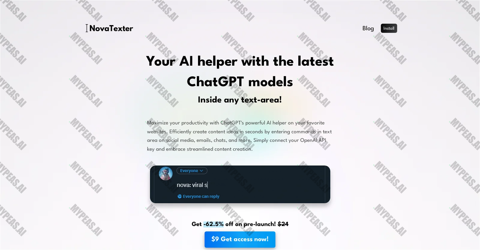 Novatexter screenshot