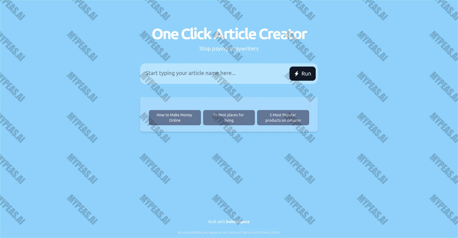OneClickArticleCreator screenshot