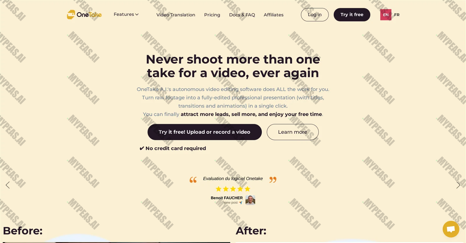 OneTake AI screenshot
