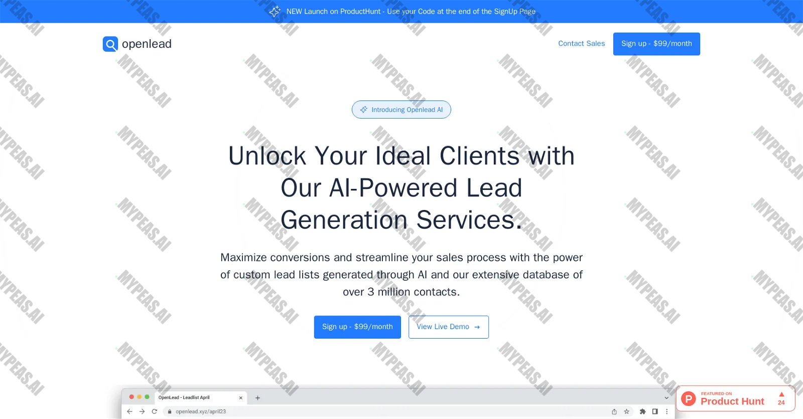 Openlead screenshot