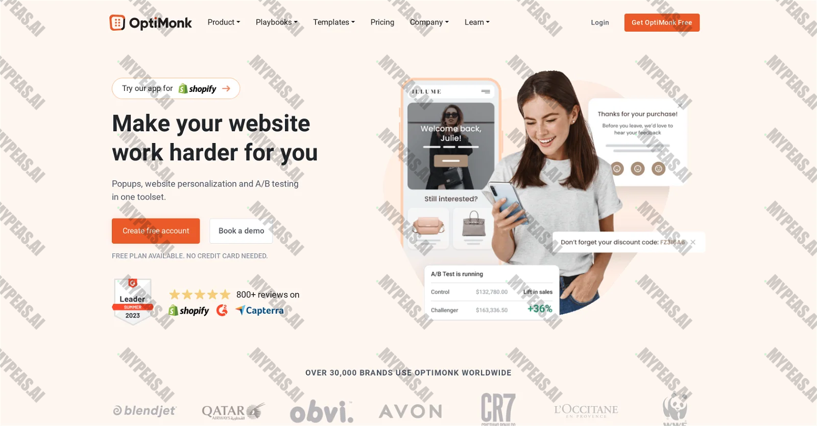 OptiMonk screenshot