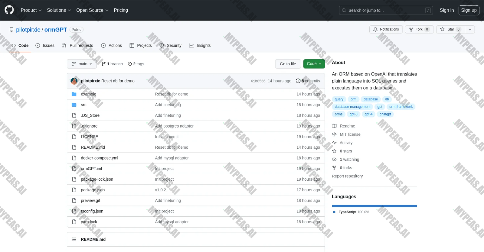 ormGPT screenshot