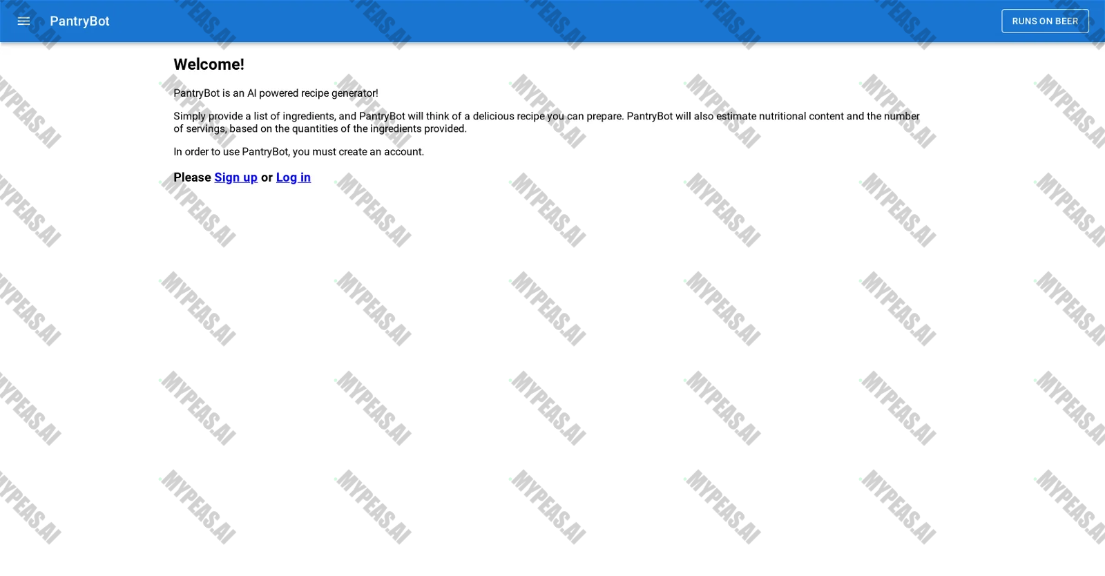 PantryBot screenshot