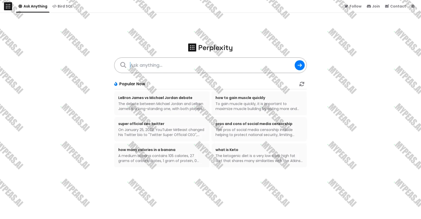 Perplexity AI screenshot