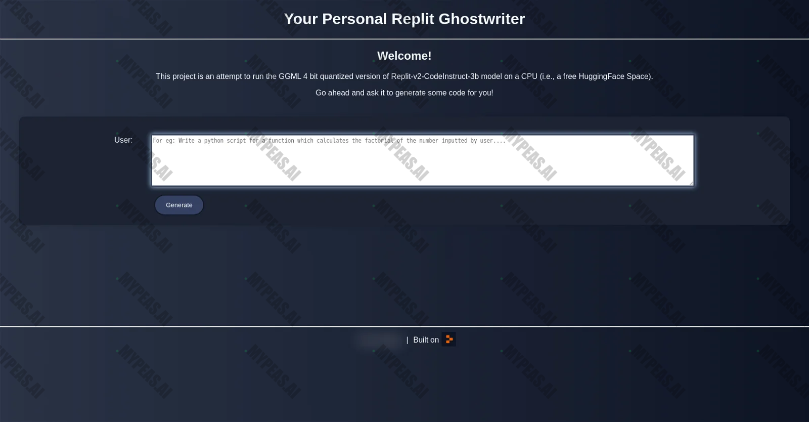 Personal Replit Ghostwriter screenshot
