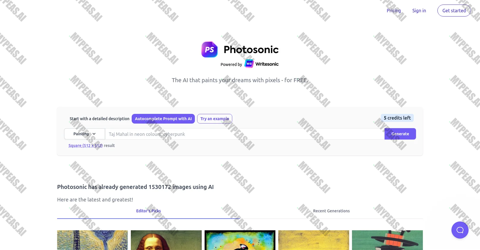 Photosonic AI screenshot