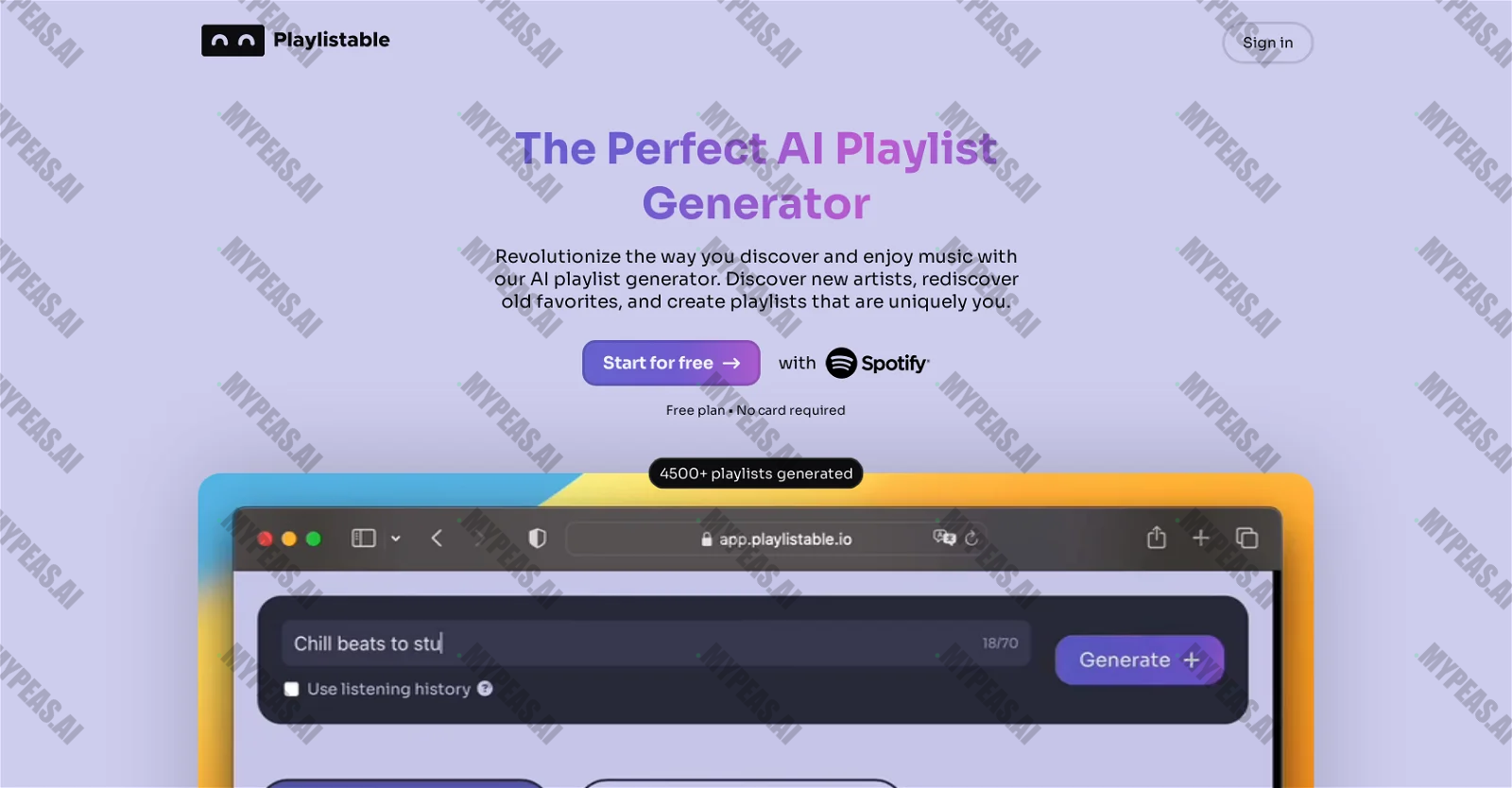 Playlistable screenshot