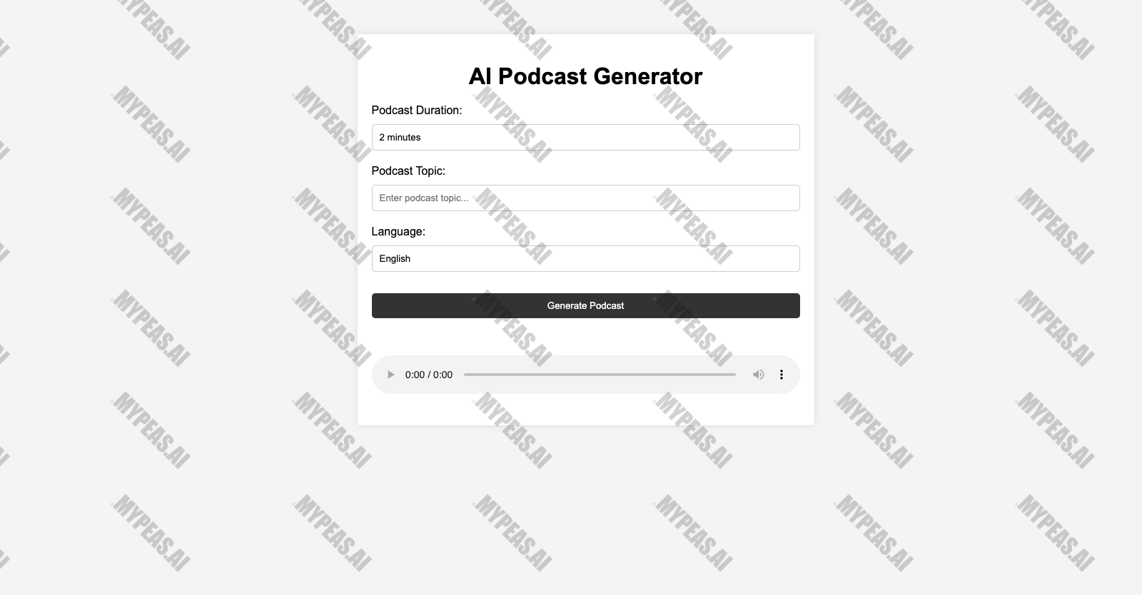 Podcast AI screenshot