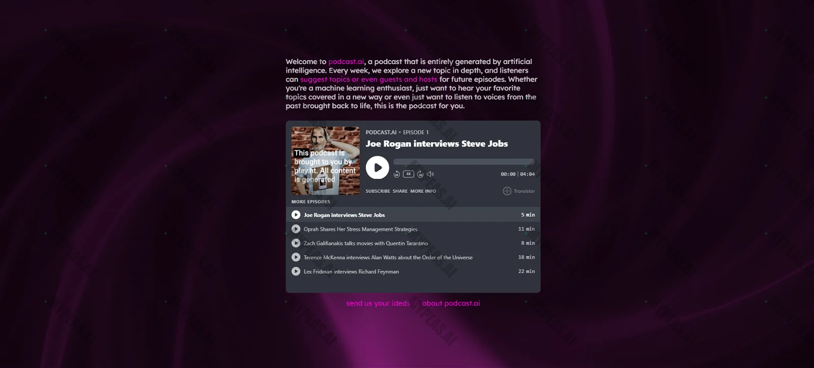 Podcast.ai screenshot