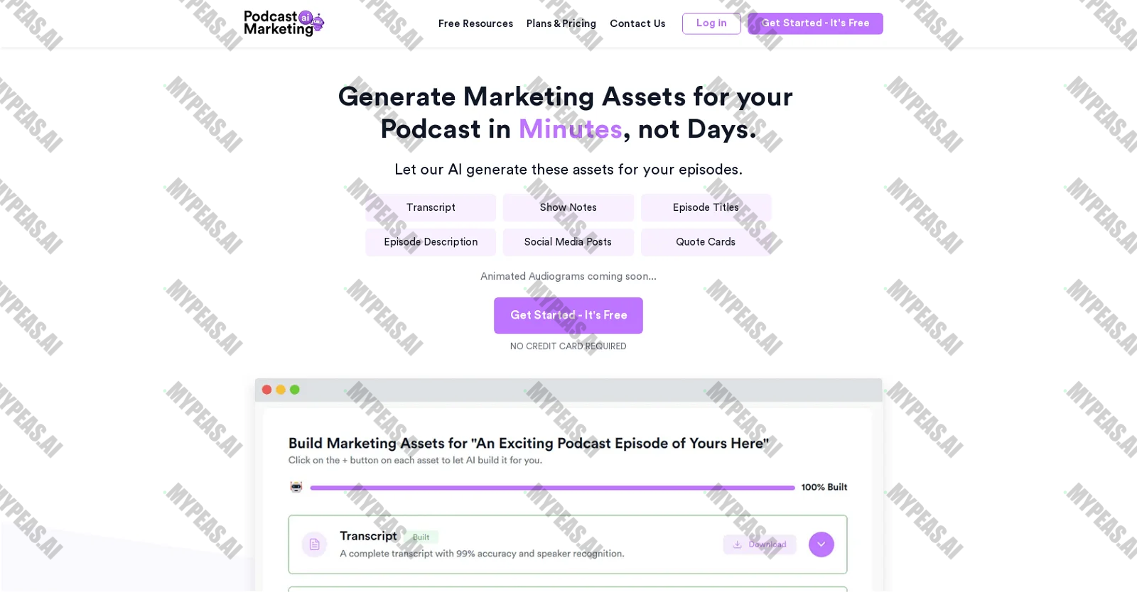 Podcast Marketing AI screenshot