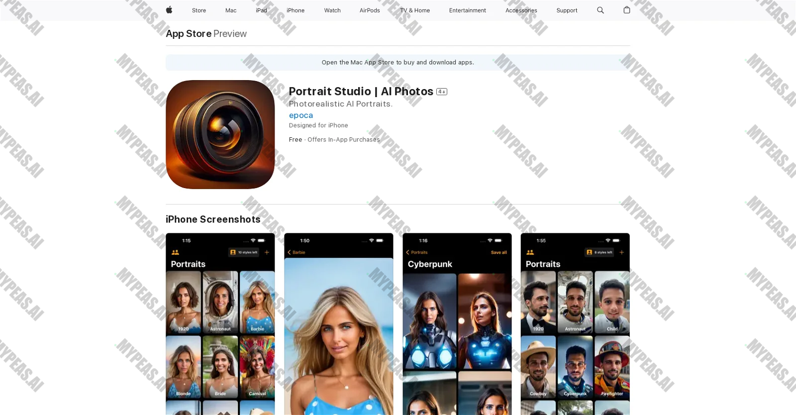 Portrait Studio screenshot