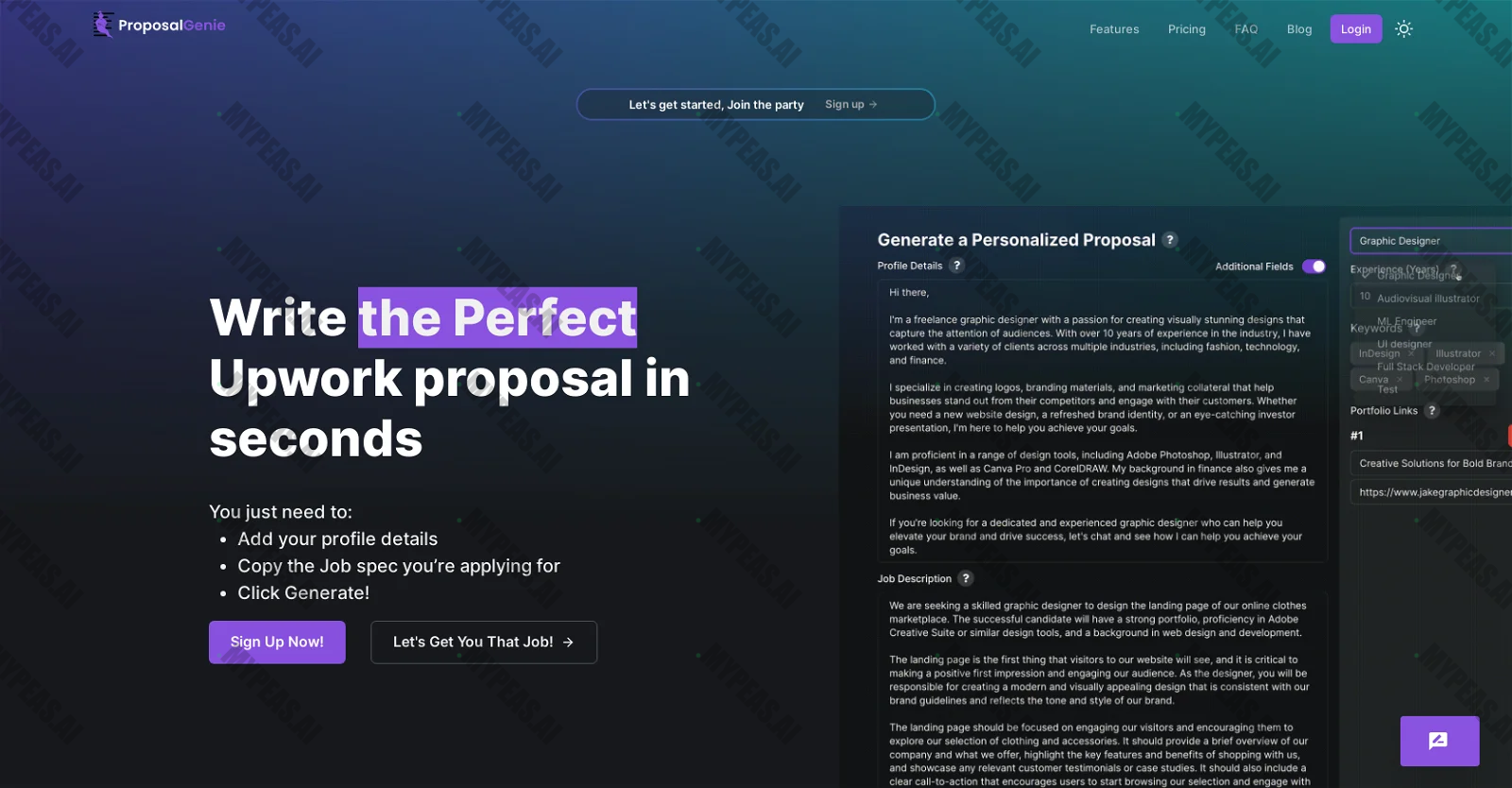 Proposalgenie screenshot