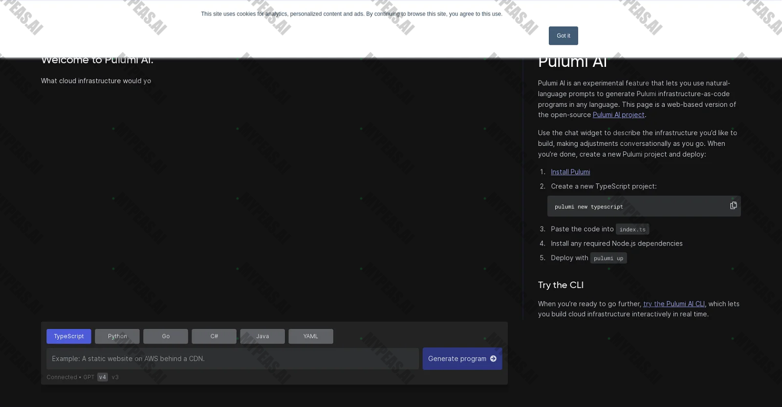 Pulumi screenshot